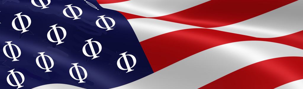 Flag US rippling phi banner