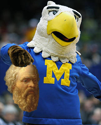 Morehead State Mascot Holding Socrates