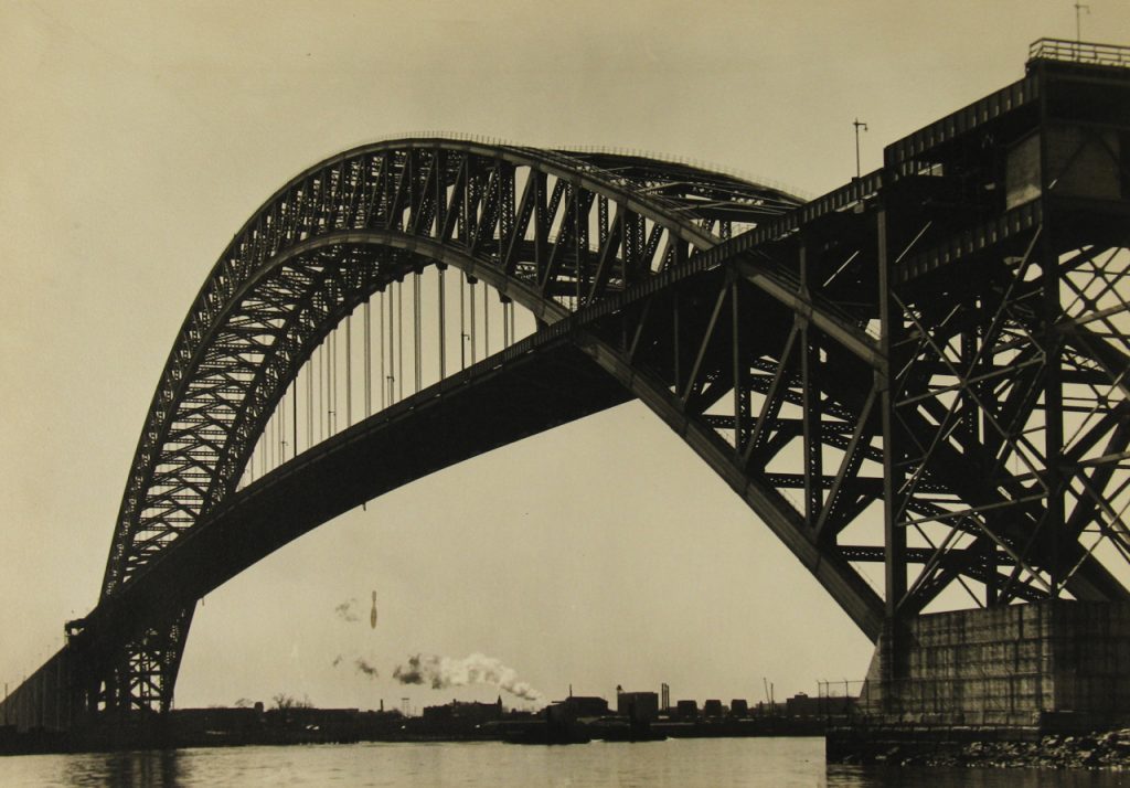 Margaret Bourke-White, "View of the Bayonne Bridge and the Port of New York"