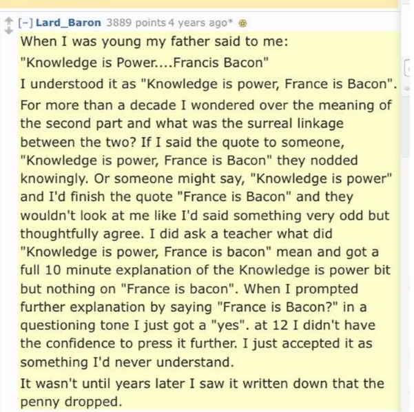Knowledge is Power France Is Bacon